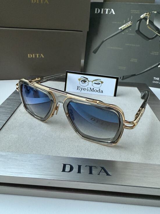 DITA Other - DITA Sunglasses LXN-EVO DTS403-A-02 Crystal Grey White Gold Blue Flash Mirror